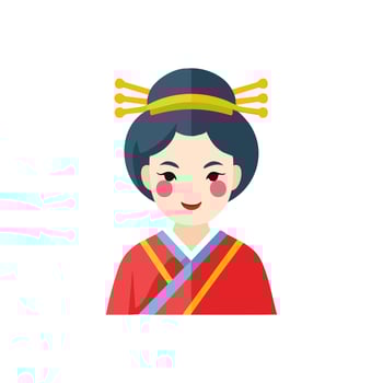 Geisha illustration in flat design style vector