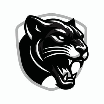 Bold panther head logo in design vector
