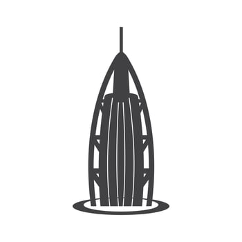 Monochrome illustration of Burj Al Arab Dubai vector
