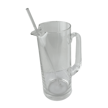 Tall Vintage Glass Cocktail Pitcher and Stirrer png