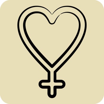Icon Feminism Love. related to Feminism symbol. hand drawn style. design editable vector