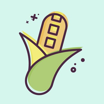 Icon Corn. related to Fruits and Vegetables symbol. MBE style. editable vector