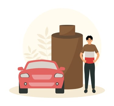 Sustainability concept. Electric cars with batteries. vector