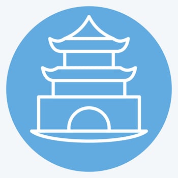 Icon Pagoda. related to House symbol. blue eyes style. design editable vector