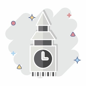 Icon Fortress. related to House symbol. comic style. design editable vector