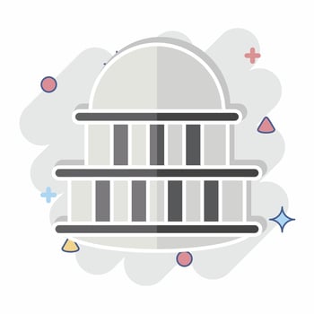 Icon Capitol. related to House symbol. comic style. design editable vector