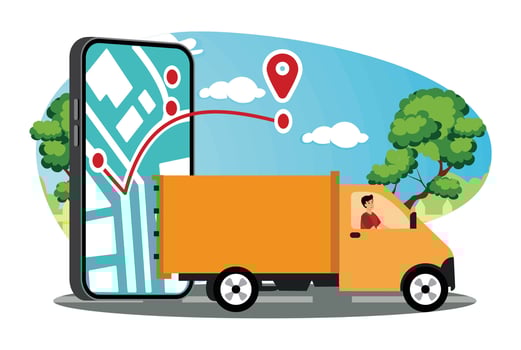 Concept online map, tracking and service. vector