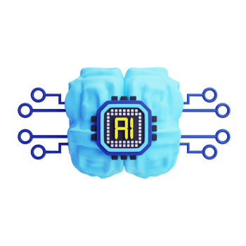 3D Illustration of Brain Chip png