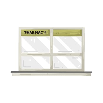 Illustration of Pharmacy window vector