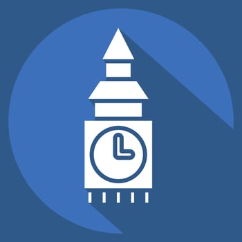 Icon Fortress. related to House symbol. long shadow style. design editable vector