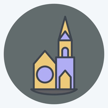 Icon Chapel. related to House symbol. color mate style. design editable vector