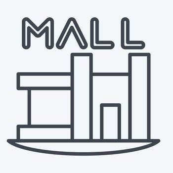 Icon Shopping Mall. related to House symbol. line style. design editable vector