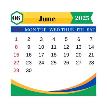 June calendar 2025 png