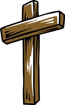 cross wood illustration vector