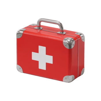 Vintage Red First Aid Kit and Glossy Finish png