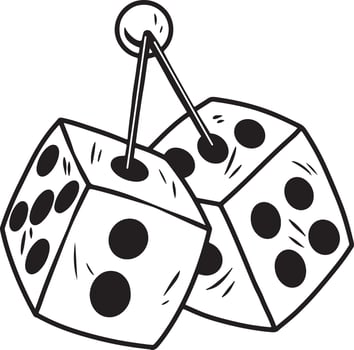 dice keychain illustration vector
