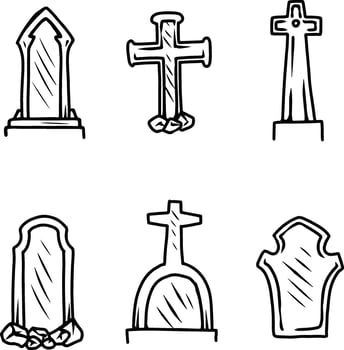 tombstone set design vector