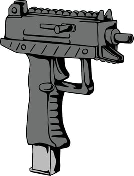 uzi weapon illustration vector