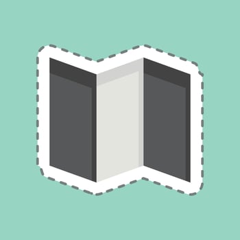 Sticker line cut Map. related to Location symbol. design editable vector