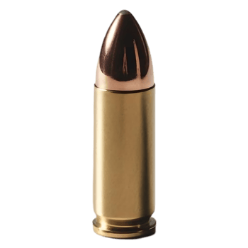 Copper-Tipped Metallic Bullet Close-up on Transparent Background png