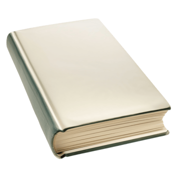 Closed hardcover book with shiny golden cover, reflecting light beautifully, evokes sense of elegance and sophistication. This book is perfect for showcasing luxury and style in any setting png