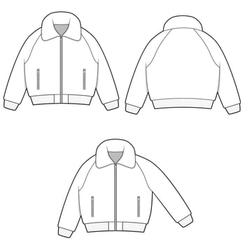 flight bomber jacket mockup template clothing design vector