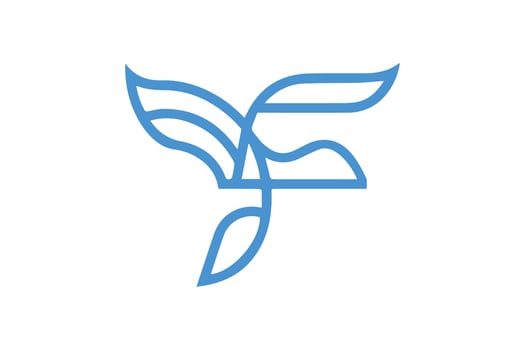 F bird letter logo design vector