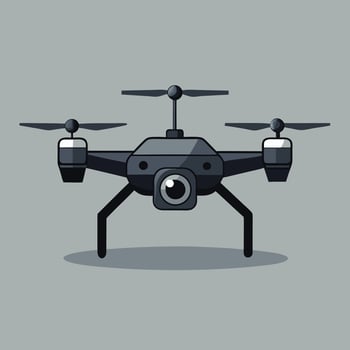 Quadcopter Drone with Integrated Camera Front View Illustration vector