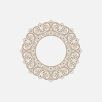 Flat decorative circle lines border shape background vector