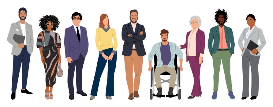 Diversity and inclusion in business team concept vector