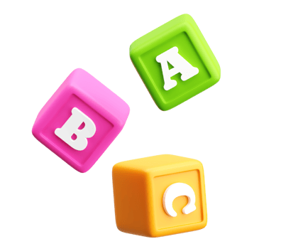High-quality 3D alphabet blocks ABC Cubes for Early Learning png