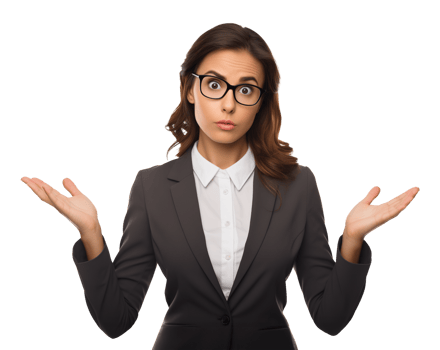 Businesswoman Who Cares or So What Gesture Isolated on Transparent Background png