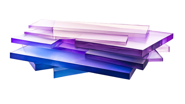 Layers of transparent materials in gradient colors png