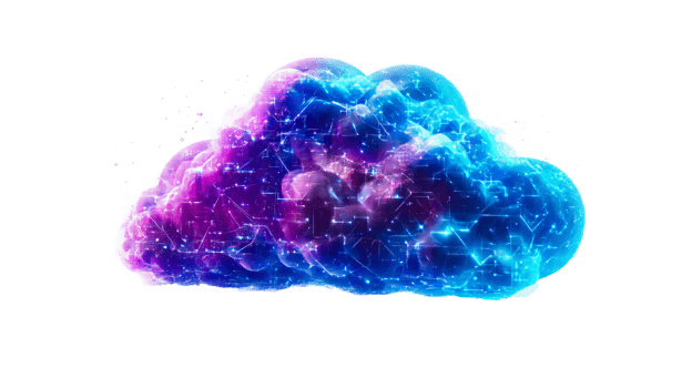 Colorful abstract cloud with digital elements png