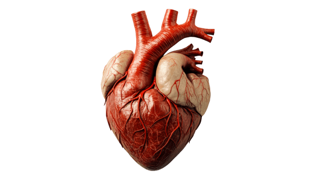 Realistic 3D model of a human heart anatomy png