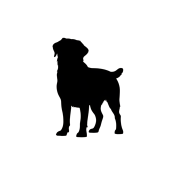 Dog silhouette standing, canine animal, pet profile, domestic animal, mammal breed png
