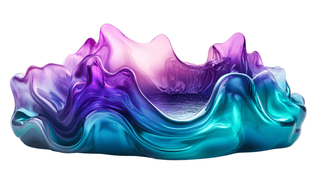 Vibrant abstract design with fluid forms png