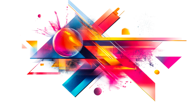 Colorful abstract geometric design png