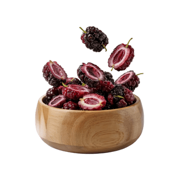 Floating Blackberries Above a Rustic Bowl png