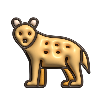 3D Hyena Cute Jungle Predator, Playful Wildlife Mascot, and African Carnivore Symbol png