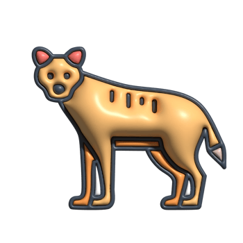 3D Cartoon Hyena Icon Laughing Wild Animal, Spotted Scavenger, and Funny Safari Character png