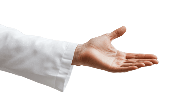 Outstretched hand in a welcoming gesture png