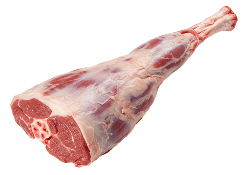 Raw lamb leg isolated, fresh meat cut ready for cooking and culinary preparation png