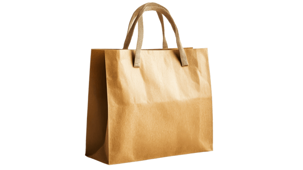 Paper shopping bag on a plain background png