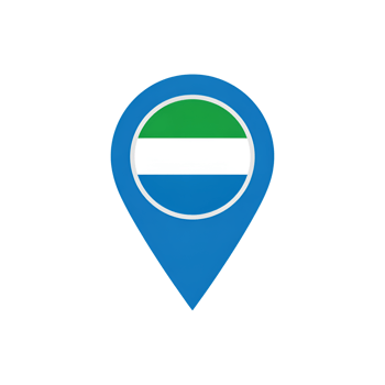 Sierra leone flag pin, national map pointer icon, location marker symbol, travel destination png