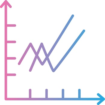 Line Chart Stylized Flat Drawing vector