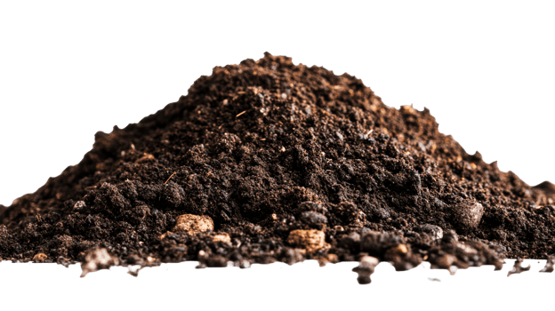 Soil mound with rich texture and dark color png
