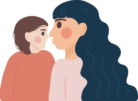 Illustration of Mother and Child Sharing a Moment vector
