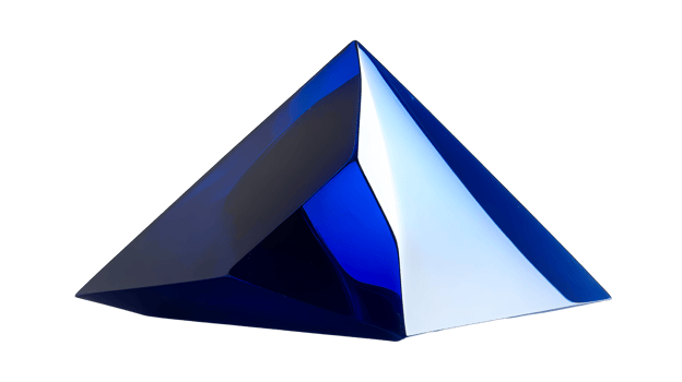 Beautiful transparent blue pyramid shape design png