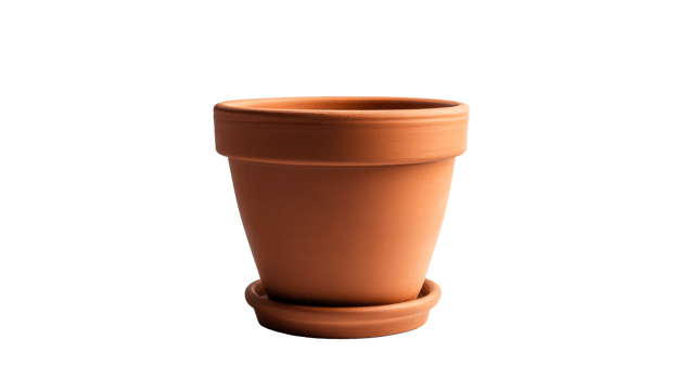 Empty terracotta pot on a white background png